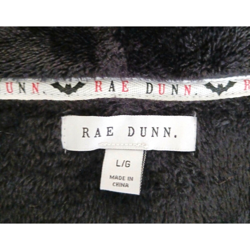 Rae Dunn Hocus Pocus Halloween Soft Blk Velour Belted Robe Sz L Knee Length - Picture 5 of 6